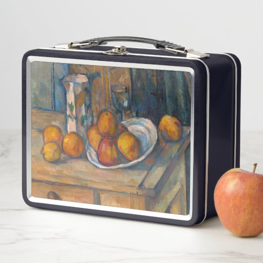 Paul Cezanne - Stillleben mit Milchsaft und Obst Metall Brotdose (Beispiel)