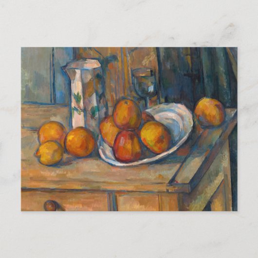 Paul Cezanne - Stillleben mit Milchsaft und Obst Postkarte (Vorderseite)