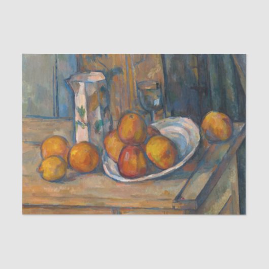 Paul Cezanne - Stillleben mit Milchsaft und Obst Seidenpapier (Vorderseite)