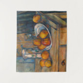 Paul Cezanne - Stillleben mit Milchsaft und Obst Wandteppich (Vorderseite)