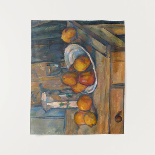 Paul Cezanne - Stillleben mit Milchsaft und Obst Wandteppich (Vorderseite)
