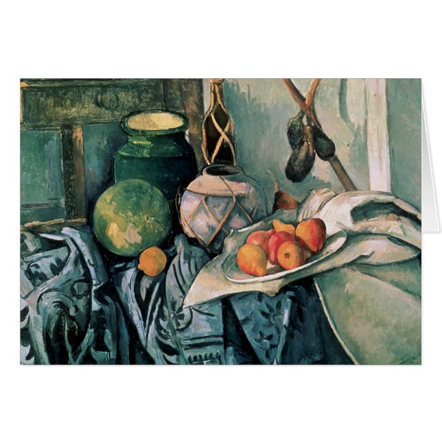 Paul Cezanne | Stillleben mit Pitcher und Aubergi (Vorderseite (Horizontal))