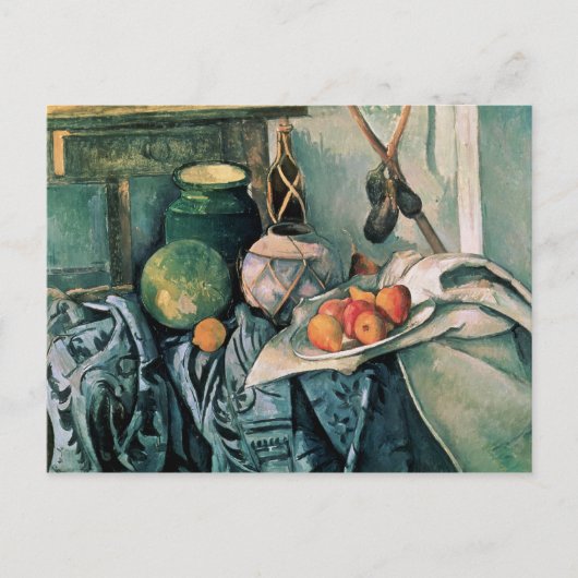 Paul Cezanne | Stillleben mit Pitcher und Aubergi Postkarte (Vorderseite)