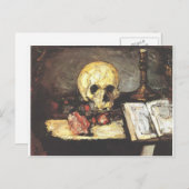 Paul Cezanne - Stillleben mit Schädel, Kerze & Buc Postkarte (Vorne/Hinten)