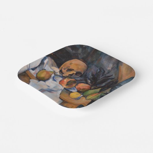 Paul Cezanne - Stillleben mit Skull Pappteller (Gewinkelt)