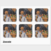 Paul Cezanne - Stillleben mit Skull Quadratischer Aufkleber (Blatt)