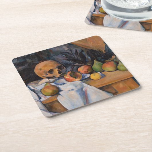 Paul Cezanne - Stillleben mit Skull Rechteckiger Pappuntersetzer (angewinkelt)