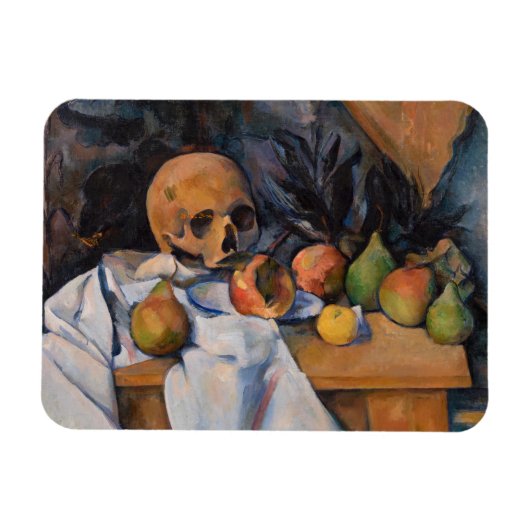 Paul Cezanne - Stillleben mit Totenkopf Magnet (Horizontal)