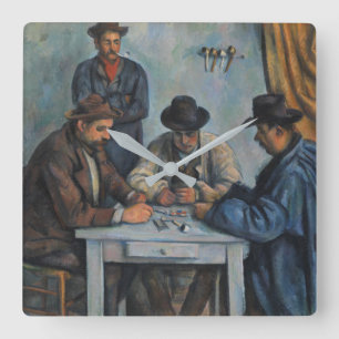Paul Cezanne   The Card Players Quadratische Wanduhr