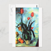 Paul Cezanne - Vase of Tulips Postkarte (Vorne/Hinten)