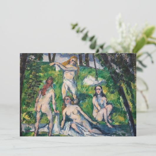 Paul Cezanne - Vier Bathers Dankeskarte (Stehend Vorderseite)