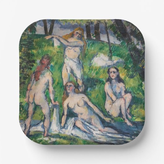 Paul Cezanne - Vier Bathers Pappteller (Vorderseite)