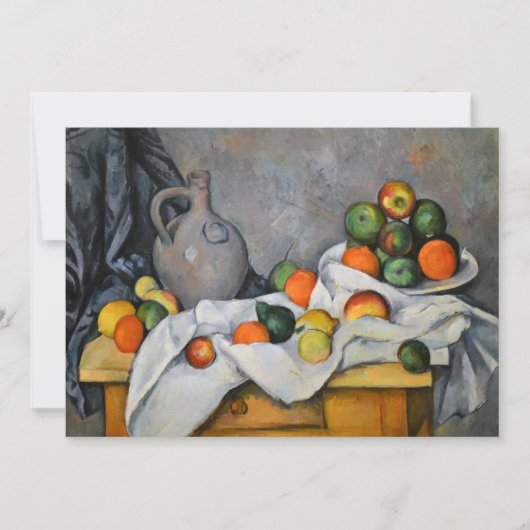 Paul Cezanne - Vorhang, Jug und Fruchtschale Einladung (Vorderseite)