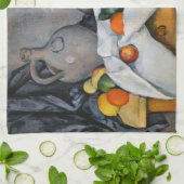 Paul Cezanne - Vorhang, Jug und Fruchtschale Geschirrtuch (Gefaltet)