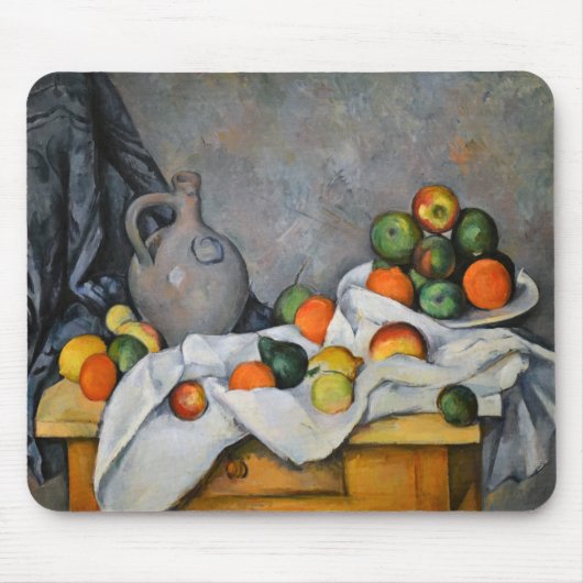 Paul Cezanne - Vorhang, Jug und Fruchtschale Mousepad (Vorne)