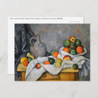 Paul Cezanne - Vorhang, Jug und Fruchtschale