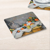 Paul Cezanne - Vorhang, Jug und Fruchtschale Rechteckiger Pappuntersetzer (angewinkelt)