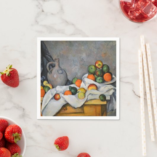 Paul Cezanne - Vorhang, Jug und Fruchtschale Serviette (Beispiel)