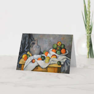 Paul Cezanne - Vorhang, Krug und Obstschale Karte