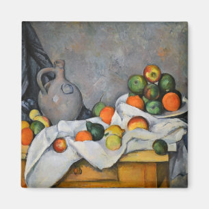 Paul Cezanne - Vorhang, Krug und Obstschale Magnet