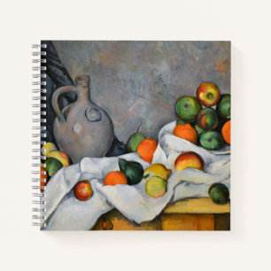 Paul Cezanne - Vorhang, Krug und Obstschale Notizblock