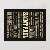 Paul City Minnesota Staat Typografie Postkarte (Vorderseite)