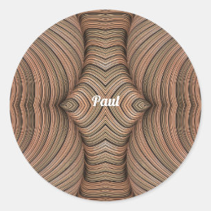 PAUL ~ Cooles Fraktal Muster ~ Original ~ Aufklebe Runder Aufkleber