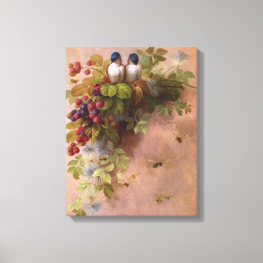 Paul-De-Longpre-Birds & Bienen Leinwanddruck (Vorderseite)