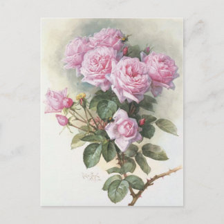 Paul_de_Longpré_-_Rose_und_Hummeln,_1899 Postkarte