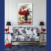 Paul-De-Longpre-Rote Rosen Bouquet, Resizable Poster