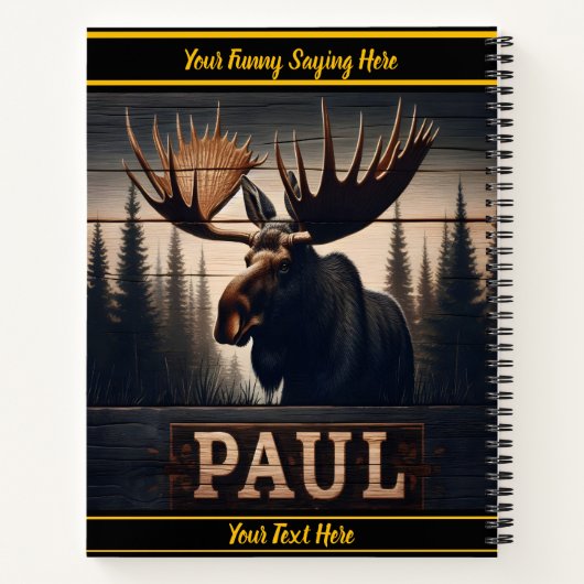 Paul der Elche in einem ruhigen Wald Notizblock (Rückseite)