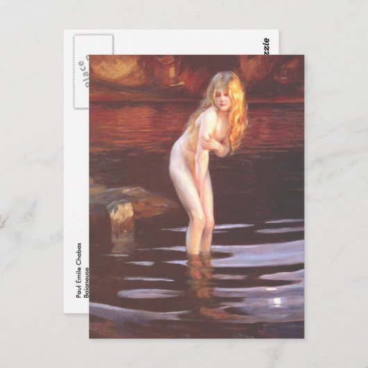 Paul Émile Chabas - Baigneuse (Bather) Postkarte (Vorne/Hinten)