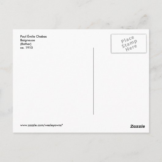 Paul Émile Chabas - Baigneuse (Bather) Postkarte (Rückseite)