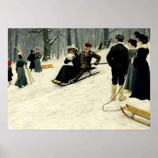 Paul Fischer - Snow Sled Ride in Sondermarken Poster (Vorne)