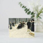 Paul Fischer - Snow Sled Ride in Sondermarken, Postkarte (Stehend Vorderseite)