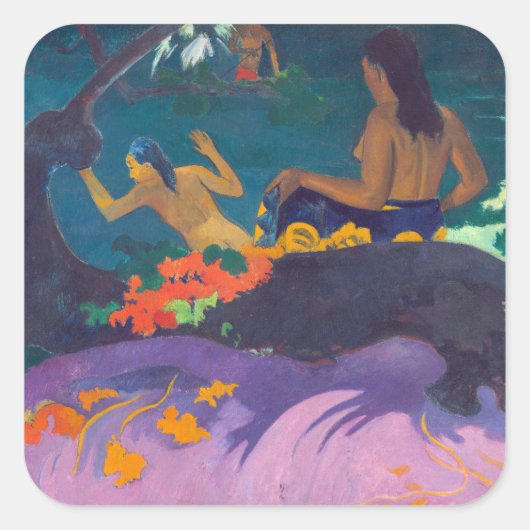 Paul Gauguin - Am Meer / Fatata te Miti Quadratischer Aufkleber (Vorderseite)