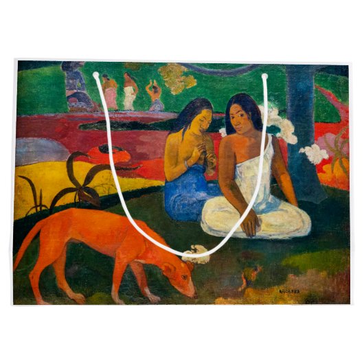 Paul Gauguin - Arearea / The Red Dog Große Geschenktüte (Rückseite)