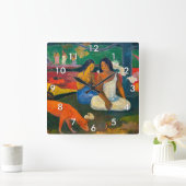 Paul Gauguin - Arearea / The Red Dog Quadratische Wanduhr (Zuhause)