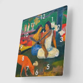 Paul Gauguin - Arearea / The Red Dog Quadratische Wanduhr (Winkel)