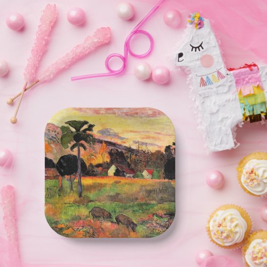 Paul Gauguin berühmtes Bild, Komm her, Pappteller (Party)