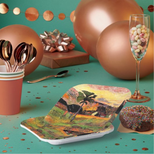 Paul Gauguin berühmtes Bild, Komm her, Pappteller (Multi)