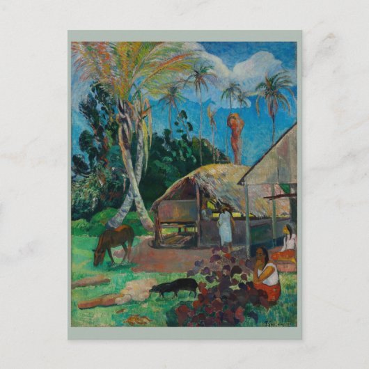 Paul Gauguin Black Pigs Postkarte (Vorderseite)