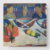Paul Gauguin - Das Essen / Bananen Quadratische Wanduhr (Vorderseite)