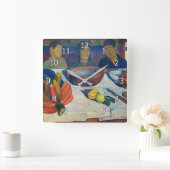 Paul Gauguin - Das Essen / Bananen Quadratische Wanduhr (Zuhause)