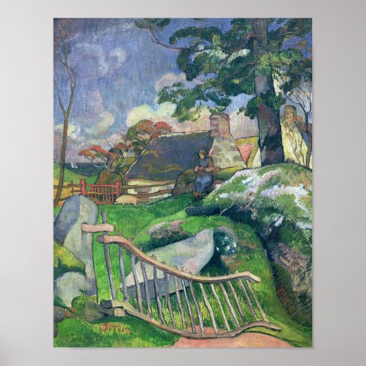 Paul Gauguin | Das Holztor oder, der Schweinehalte Poster (Vorne)