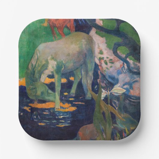 Paul Gauguin - Das Weiße Pferd Pappteller (Vorderseite)
