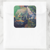 Paul Gauguin - Das Weiße Pferd Quadratischer Aufkleber (Tasche)