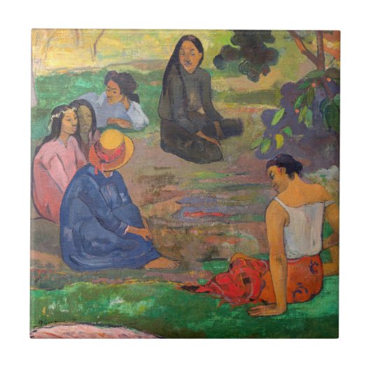 Paul Gauguin - Der Konversation / Parau Fliese (Vorderseite)