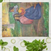 Paul Gauguin - Der Konversation / Parau Geschirrtuch (Gefaltet)