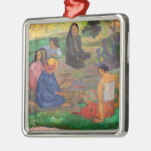 Paul Gauguin - Der Konversation / Parau Ornament Aus Metall (Links)